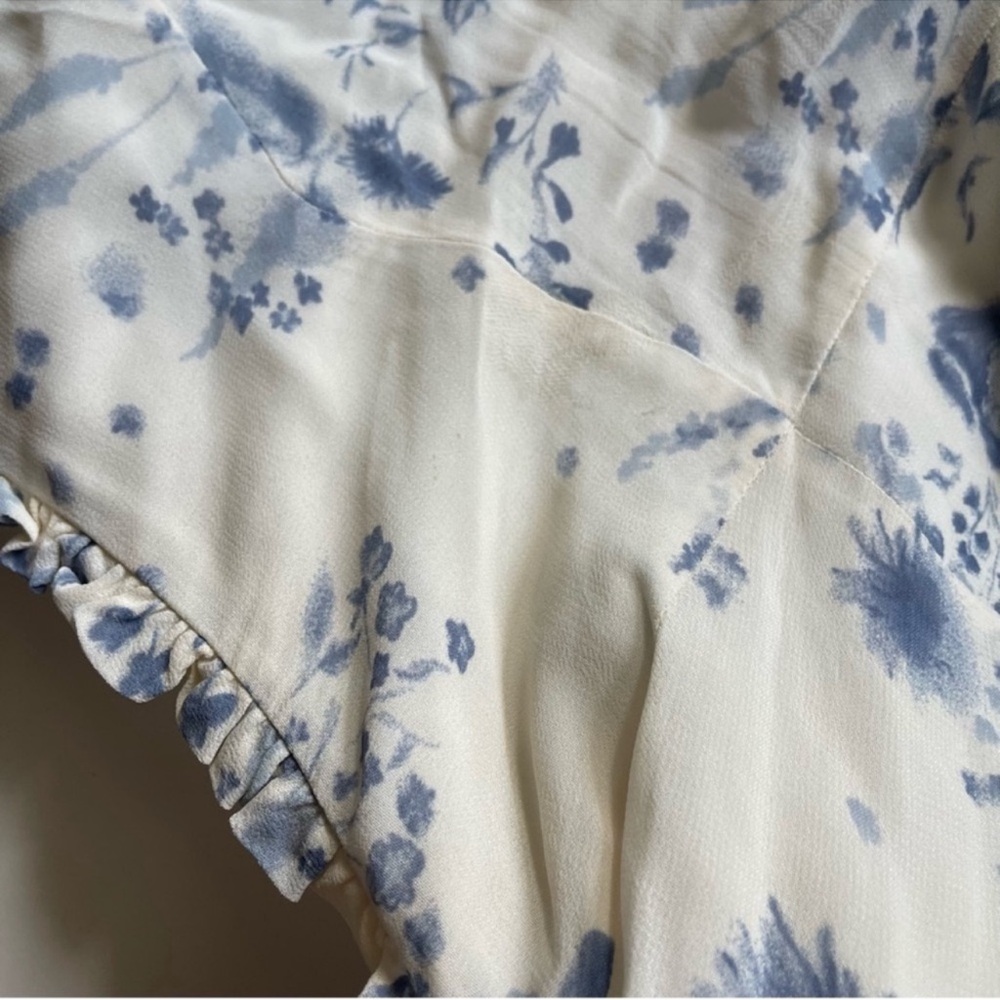 Reformation Cream and Blue Floral Mini Dress - Picture 9 of 14